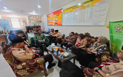 MTs Negeri 9 Jakarta Terima Kunjungan Monev Lintas Instansi Terkait Pemantapan Struktur dan Kepelatihan Pramuka